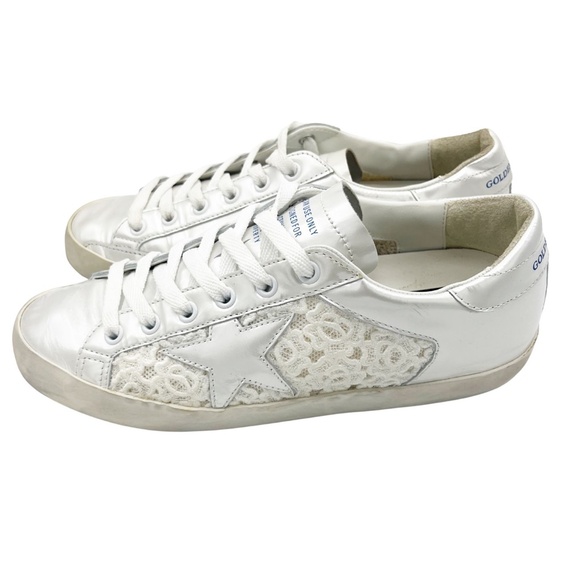 Golden Goose Super Star Pearlized Leather Upper with Embroidery SIZE 37 - Picture 6 of 10